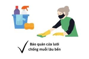 vệ sinh cửa lưới chống muỗi đúng cách